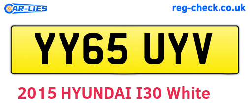 YY65UYV are the vehicle registration plates.