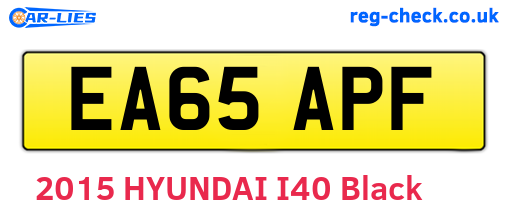 EA65APF are the vehicle registration plates.