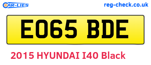 EO65BDE are the vehicle registration plates.