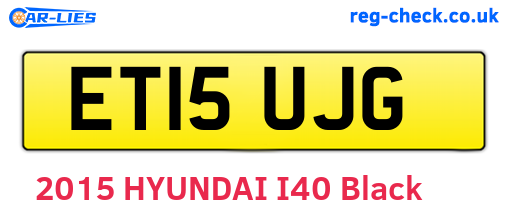 ET15UJG are the vehicle registration plates.
