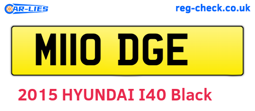 M110DGE are the vehicle registration plates.