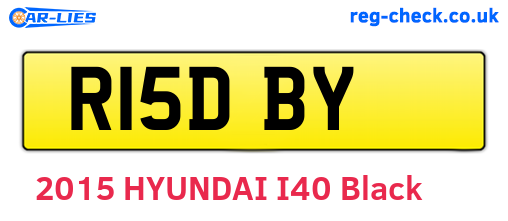 R15DBY are the vehicle registration plates.