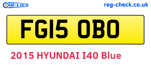 FG15OBO are the vehicle registration plates.