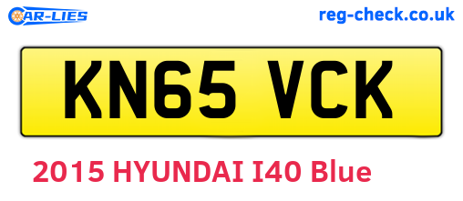 KN65VCK are the vehicle registration plates.