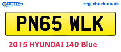 PN65WLK are the vehicle registration plates.
