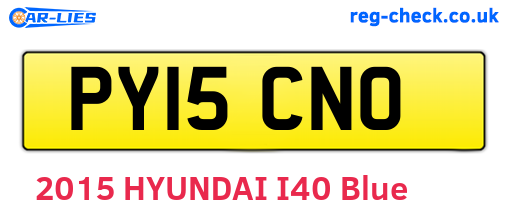 PY15CNO are the vehicle registration plates.
