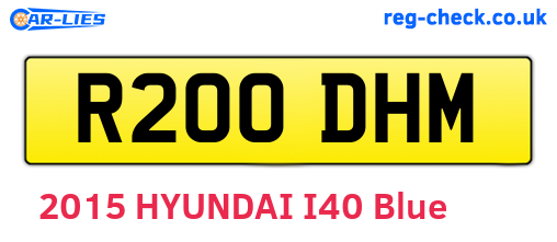 R200DHM are the vehicle registration plates.
