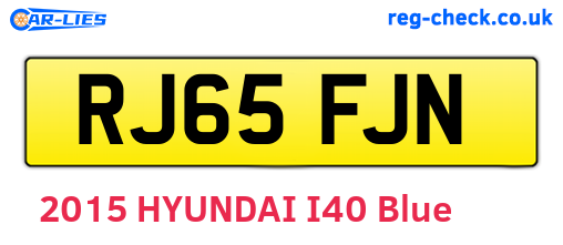 RJ65FJN are the vehicle registration plates.