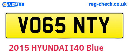 VO65NTY are the vehicle registration plates.
