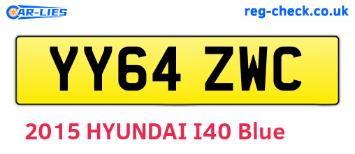 YY64ZWC are the vehicle registration plates.