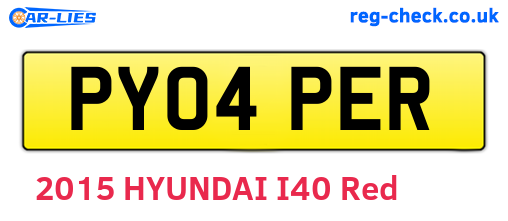 PY04PER are the vehicle registration plates.