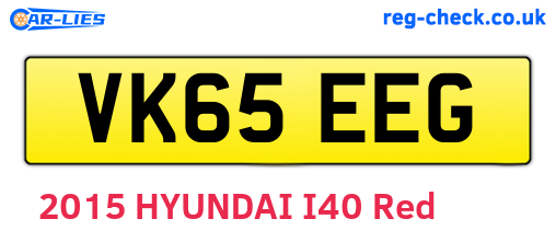VK65EEG are the vehicle registration plates.