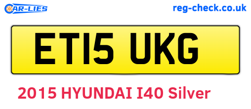 ET15UKG are the vehicle registration plates.