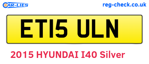 ET15ULN are the vehicle registration plates.
