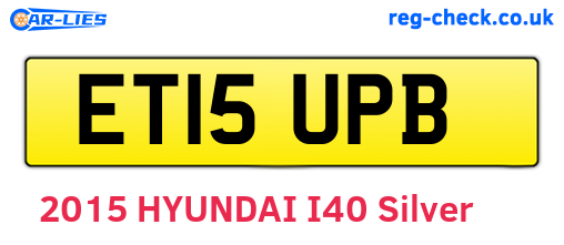 ET15UPB are the vehicle registration plates.