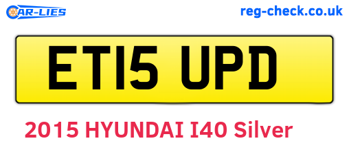 ET15UPD are the vehicle registration plates.