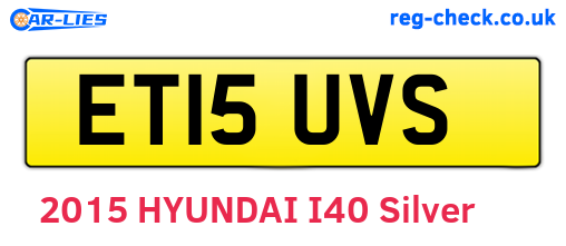 ET15UVS are the vehicle registration plates.