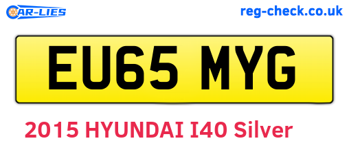 EU65MYG are the vehicle registration plates.