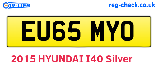 EU65MYO are the vehicle registration plates.