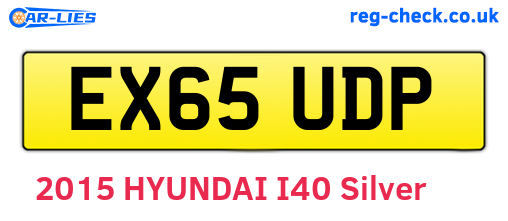 EX65UDP are the vehicle registration plates.