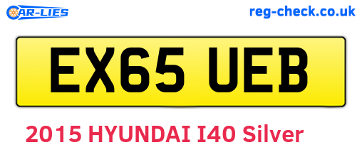 EX65UEB are the vehicle registration plates.