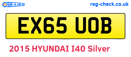 EX65UOB are the vehicle registration plates.