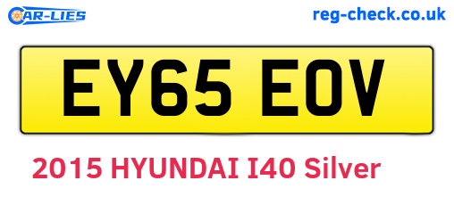 EY65EOV are the vehicle registration plates.