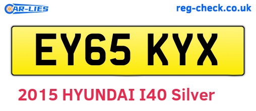 EY65KYX are the vehicle registration plates.