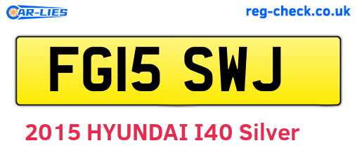 FG15SWJ are the vehicle registration plates.