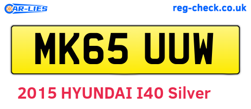 MK65UUW are the vehicle registration plates.