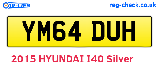 YM64DUH are the vehicle registration plates.
