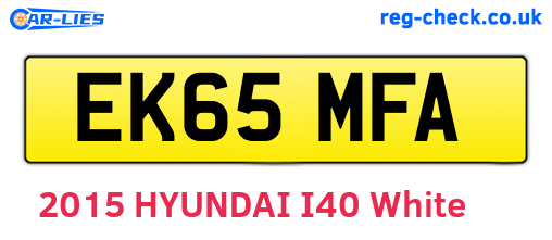EK65MFA are the vehicle registration plates.