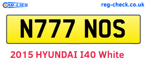 N777NOS are the vehicle registration plates.
