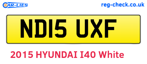 ND15UXF are the vehicle registration plates.
