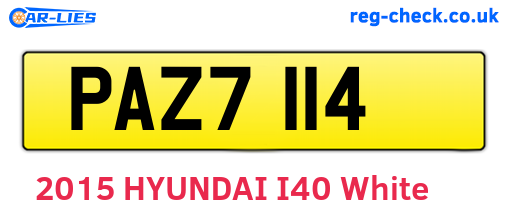PAZ7114 are the vehicle registration plates.