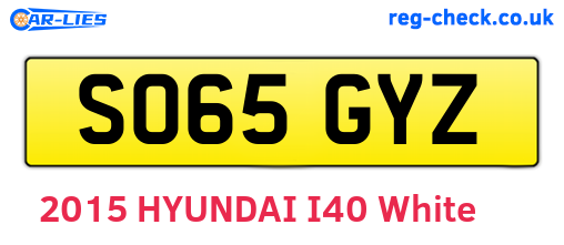 SO65GYZ are the vehicle registration plates.
