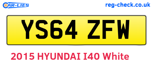 YS64ZFW are the vehicle registration plates.