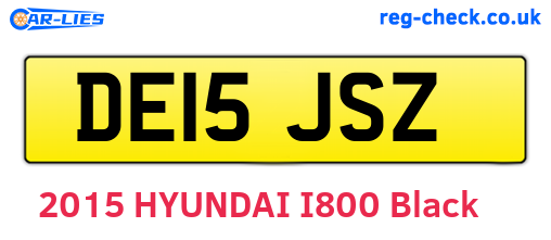DE15JSZ are the vehicle registration plates.
