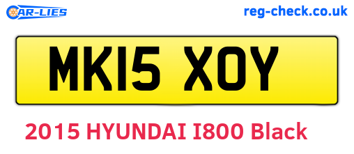 MK15XOY are the vehicle registration plates.