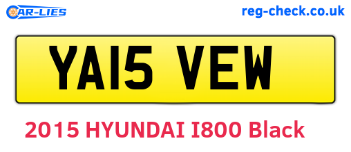 YA15VEW are the vehicle registration plates.