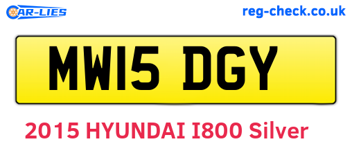 MW15DGY are the vehicle registration plates.