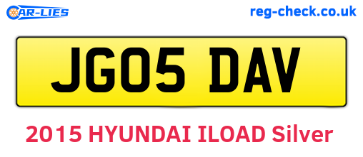 JG05DAV are the vehicle registration plates.