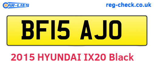 BF15AJO are the vehicle registration plates.