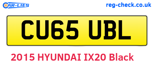 CU65UBL are the vehicle registration plates.