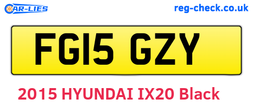 FG15GZY are the vehicle registration plates.