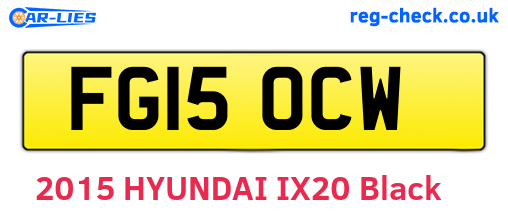 FG15OCW are the vehicle registration plates.