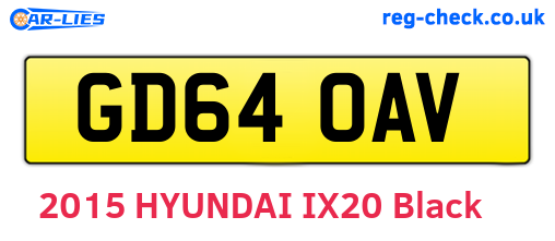 GD64OAV are the vehicle registration plates.