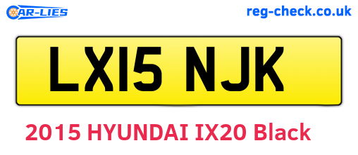 LX15NJK are the vehicle registration plates.
