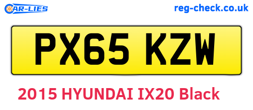 PX65KZW are the vehicle registration plates.