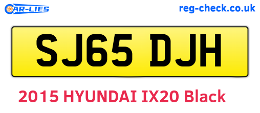 SJ65DJH are the vehicle registration plates.